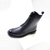 Men's Black Brushed Leather Ankle Boots